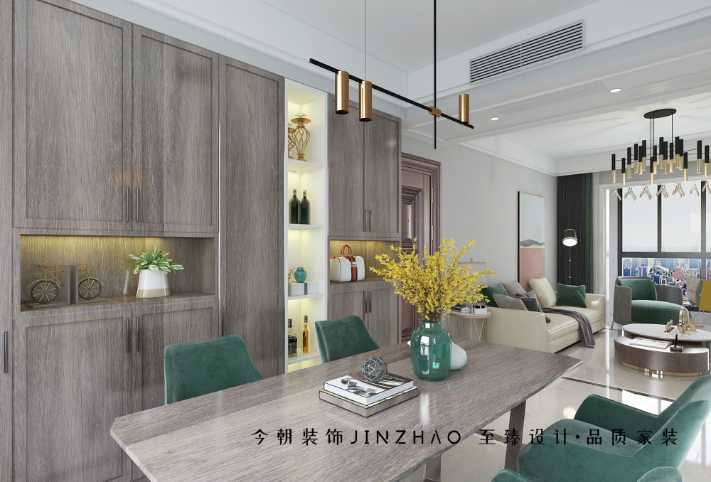 融創(chuàng)中心現(xiàn)代簡約風格餐廳裝修效果圖